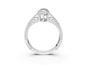 Split Shank Engagement Ring Setting for Marquise Center with Pave Split Shank and Prong Head in Platinum