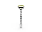 Solitaire Engagement Ring Setting for Fancy Yellow Radiant Cut Center with Shared-Prong Accents and Prong Head in Platinum