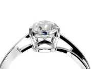 Solitaire Engagement Ring Setting for Pear-Shaped Center with Plain Bypass Twist Band and Prong Head in Sterling Silver