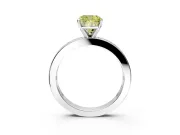 Solitaire Engagement Ring Setting for Fancy Yellow Cushion Cut Center with Channel Baguette Band and Prong Head in Platinum