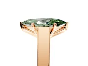 Solitaire Engagement Ring Setting for Fancy Green Marquise Center with Tapered Split Shoulders and Prong Head in Rose Gold