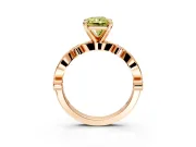 Solitaire Engagement Ring Setting for Fancy Yellow Radiant Cut Center with Milgrain Bezel Accents and Prong Head in Rose Gold