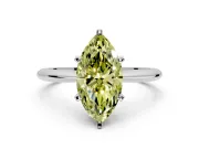 Solitaire Engagement Ring Setting for Fancy Yellow Marquise Center with Knife Ridge Band and Claw Prong Head in Platinum