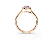 Solitaire Engagement Ring Setting for Fancy Pink Marquise Center with V Split Shank and Bezel Head in Rose Gold