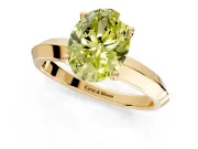 Solitaire Engagement Ring Setting for Fancy Yellow Oval Center with Wide Knife Ridge Band and Prong Head in Yellow Gold