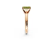 Solitaire Engagement Ring Setting for Fancy Yellow Emerald Cut Center with Wire Band and Prong Head in Rose Gold