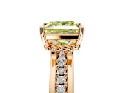 Solitaire Engagement Ring Setting for Fancy Yellow Princess Cut Center with Raised Channel Band and Prong Head in Rose Gold