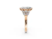 Leaf Cluster Engagement Ring Setting for Marquise Center with Marquise Accents and Prong Head in Rose Gold