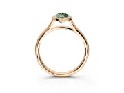 Solitaire Engagement Ring Setting for Fancy Green Marquise Center with V Split Shank and Bezel Head in Rose Gold