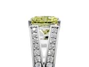 Split Shank Engagement Ring Setting for Fancy Yellow Radiant Cut Center with Pave Split Shank and Prong Head in Sterling Silver
