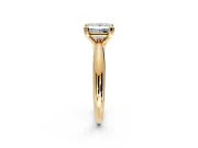 Solitaire Engagement Ring Setting for Princess Cut Center with Reverse Tapered Band and Prong Head in Yellow Gold