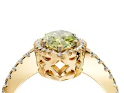 Accent Halo Engagement Ring Setting for Fancy Yellow Marquise Center with Full-Length Pave Band and Prong Head in Yellow Gold
