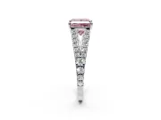 Solitaire Engagement Ring Setting for Fancy Pink Princess Cut Center with Pave Split Shank and Prong Head in Platinum
