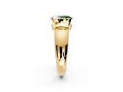 Tension Engagement Ring Setting for Fancy Green Oval Center with Wide Flat Band and Tension Head in Yellow Gold