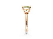 Minimalist Solitaire Engagement Ring Setting for Fancy Yellow Radiant Cut Center with Thin Band and Prong Head in Rose Gold