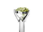 Solitaire Engagement Ring Setting for Fancy Yellow Heart-Shaped Center with Wire Band and Prong Head in Platinum