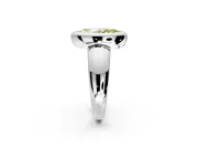 Solitaire Engagement Ring Setting for Fancy Yellow Marquise Center with Wide Band and Bezel Head in Platinum