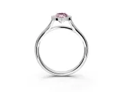 Solitaire Engagement Ring Setting for Fancy Pink Marquise Center with V Split Shank and Bezel Head in Sterling Silver
