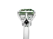 Solitaire Engagement Ring Setting for Fancy Green Princess Cut Center with Plain Band and Tulip Prong Head in Platinum