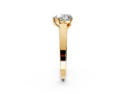 Solitaire Engagement Ring Setting for Heart-Shaped Center with Tapered Split Shoulders and Prong Head in Yellow Gold