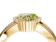Halo Engagement Ring Setting for Fancy Yellow Heart-Shaped Center with Wide Band, Inlaid Accent Row and Prong Head in Yellow Gold