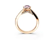 Solitaire Engagement Ring Setting for Fancy Pink Marquise Center with Crossover Accents and Prong Head in Rose Gold