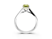 Solitaire Engagement Ring Setting for Fancy Yellow Emerald Cut Center with Cathedral Channel Band and Prong Head in Platinum