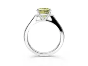Solitaire Engagement Ring Setting for Fancy Yellow Princess Cut Center with Channel Accents and Prong Head in Platinum