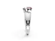 Tension Engagement Ring Setting for Fancy Pink Heart-Shaped Center with Wide Flat Band and Tension Head in White Gold