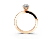 Solitaire Engagement Ring Setting for Radiant Cut Center with Channel Baguette Band and Prong Head in Rose Gold