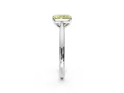 Solitaire Engagement Ring Setting for Fancy Yellow Radiant Cut Center with Narrow Cathedral Band and Prong Head in Sterling Silver