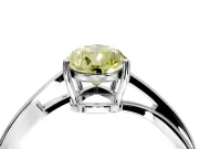Solitaire Engagement Ring Setting for Fancy Yellow Pear-Shaped Center with Plain Bypass Twist Band and Prong Head in White Gold