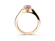 Solitaire Engagement Ring Setting for Fancy Pink Oval Center with Channel Accents and Prong Head in Rose Gold