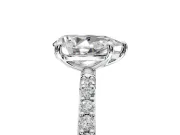 Solitaire Engagement Ring Setting for Pear-Shaped Center with Pave Accents and Prong Head in Sterling Silver