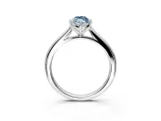 Solitaire Engagement Ring Setting for Fancy Blue Marquise Center with Narrow Cathedral Band and Prong Head in Platinum