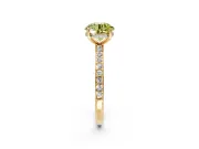 Solitaire Engagement Ring Setting for Fancy Yellow Round Cut Center with Fine Pave Band and Prong Head in Yellow Gold