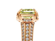 Solitaire Engagement Ring Setting for Fancy Yellow Princess Cut Center with Accented Split Shank and Prong Head in Rose Gold