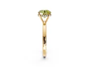 Solitaire Engagement Ring Setting for Fancy Yellow Round Cut Center with Fine Wire Band and Prong Head in Yellow Gold