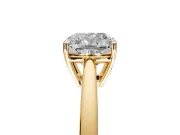 Solitaire Engagement Ring Setting for Cushion Cut Center with Open Cathedral Shoulders and Prong Head in Yellow Gold