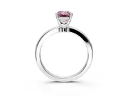 Solitaire Engagement Ring Setting for Fancy Pink Emerald Cut Center with Plain Band and Tulip Prong Head in Platinum