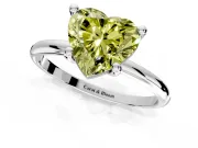 Minimalist Solitaire Engagement Ring Setting for Fancy Yellow Heart-Shaped Center with Thin Band and Prong Head in Platinum
