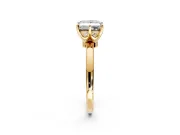 Solitaire Engagement Ring Setting for Princess Cut Center with Plain Band and Tulip Prong Head in Yellow Gold