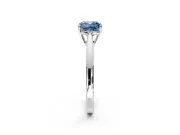 Solitaire Engagement Ring Setting for Fancy Blue Cushion Cut Center with Open Cathedral Shoulders and Prong Head in Platinum
