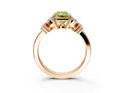 Floral Engagement Ring Setting for Fancy Yellow Radiant Cut Center with Marquise Cluster Shoulders and Prong Head in Rose Gold