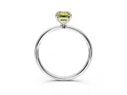 Solitaire Engagement Ring Setting for Fancy Yellow Emerald Cut Center with Straight Thin Band and Prong Head in Platinum