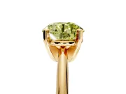 Solitaire Engagement Ring Setting for Fancy Yellow Round Cut Center with Knife Ridge Band and Claw Prong Head in Yellow Gold