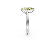 Solitaire Engagement Ring Setting for Fancy Yellow Marquise Center with Plain Bypass Twist Band and Prong Head in Platinum