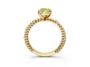 Rope Engagement Ring Setting for Fancy Yellow Cushion Cut Center with Accent Shoulders and Prong Head in Yellow Gold
