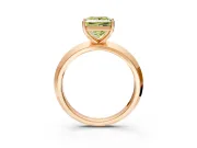 Solitaire Engagement Ring Setting for Fancy Yellow Princess Cut Center with Wide Knife Ridge Band and Prong Head in Rose Gold