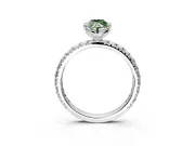 Solitaire Engagement Ring Setting for Fancy Green Marquise Center with Shared-Prong Accents and Prong Head in Sterling Silver